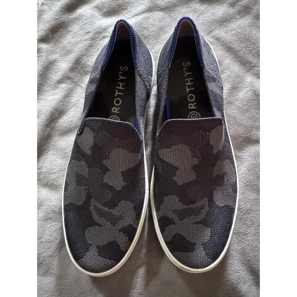 Rothy's The Sneaker In Gray Camo Women's Size 8 Pull On Slip On Tennis Shoes